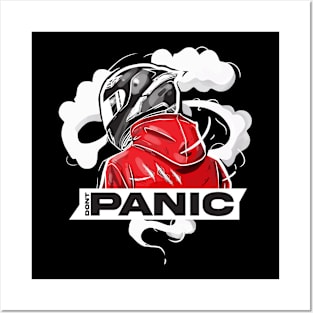 Motocycle rider don't panic Posters and Art